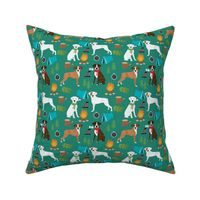 boxer dog camping fabric - camping dog, camping fabric, boxer fabric, cute dog, dogs, dog design - green