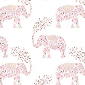 4" Boho Pastel Elephant Floral Pink Back