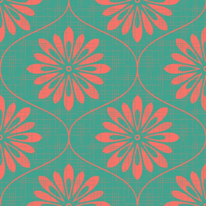 Flower Weave Texture ~ Turquoise Coral