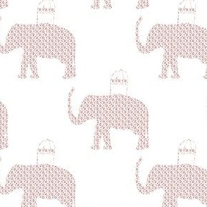 4" Ikat Elephant Print