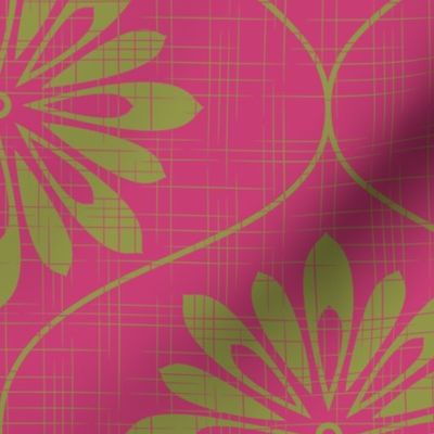 Flower Weave Texture ~ Pink Green