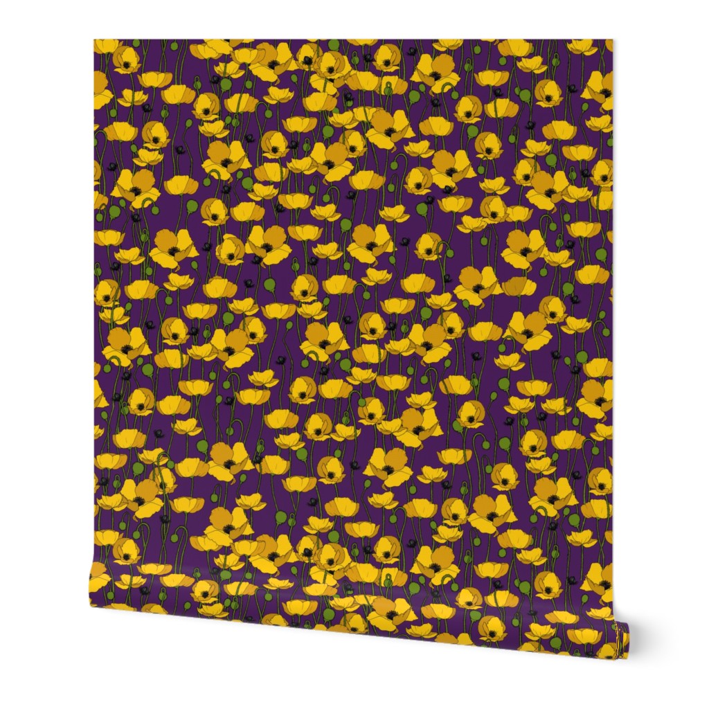 Mustard poppy repeat purple