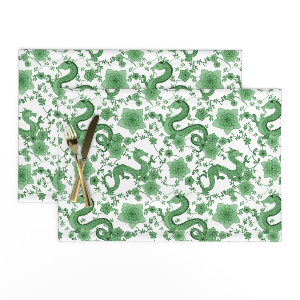 Chinoiserie Green Dragons