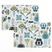 Scandi Flowers - Blue and Green