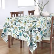 Scandi Flowers - Blue and Green