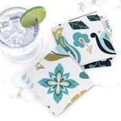 Scandi Flowers - Blue and Green