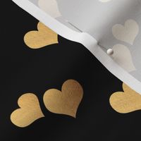 Gold (faux) Hearts on black