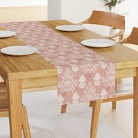 18-1m Cream Ikat on Salmon Red Distressed 