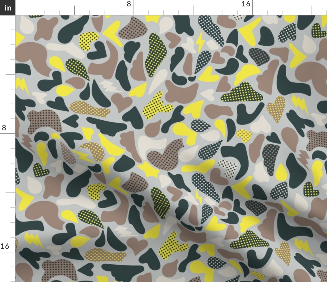 Not Camouflage Yellow & Taupe Large