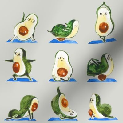 Avocado Yoga Watercolor
