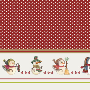 Christmas polkadots snowman border