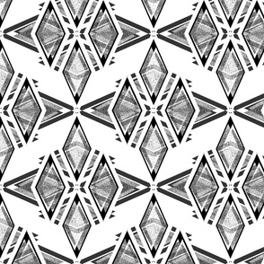 Art Deco. Black and white.  Stylish geometric pattern. Black, grey ornament on a white background.