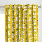 Scandi birds yellow 12"