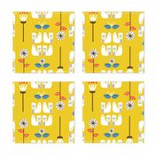 Scandi birds yellow 12"