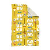 Scandi birds yellow 12"