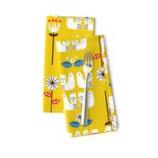 Scandi birds yellow 12"