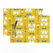 Scandi birds yellow 12"