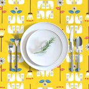 Scandi birds yellow 12"