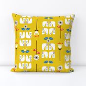 Scandi birds yellow 12"