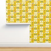 Scandi birds yellow 12"