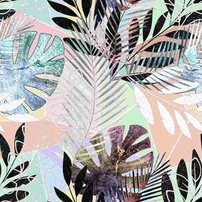 Tropical pattern on pastel background.