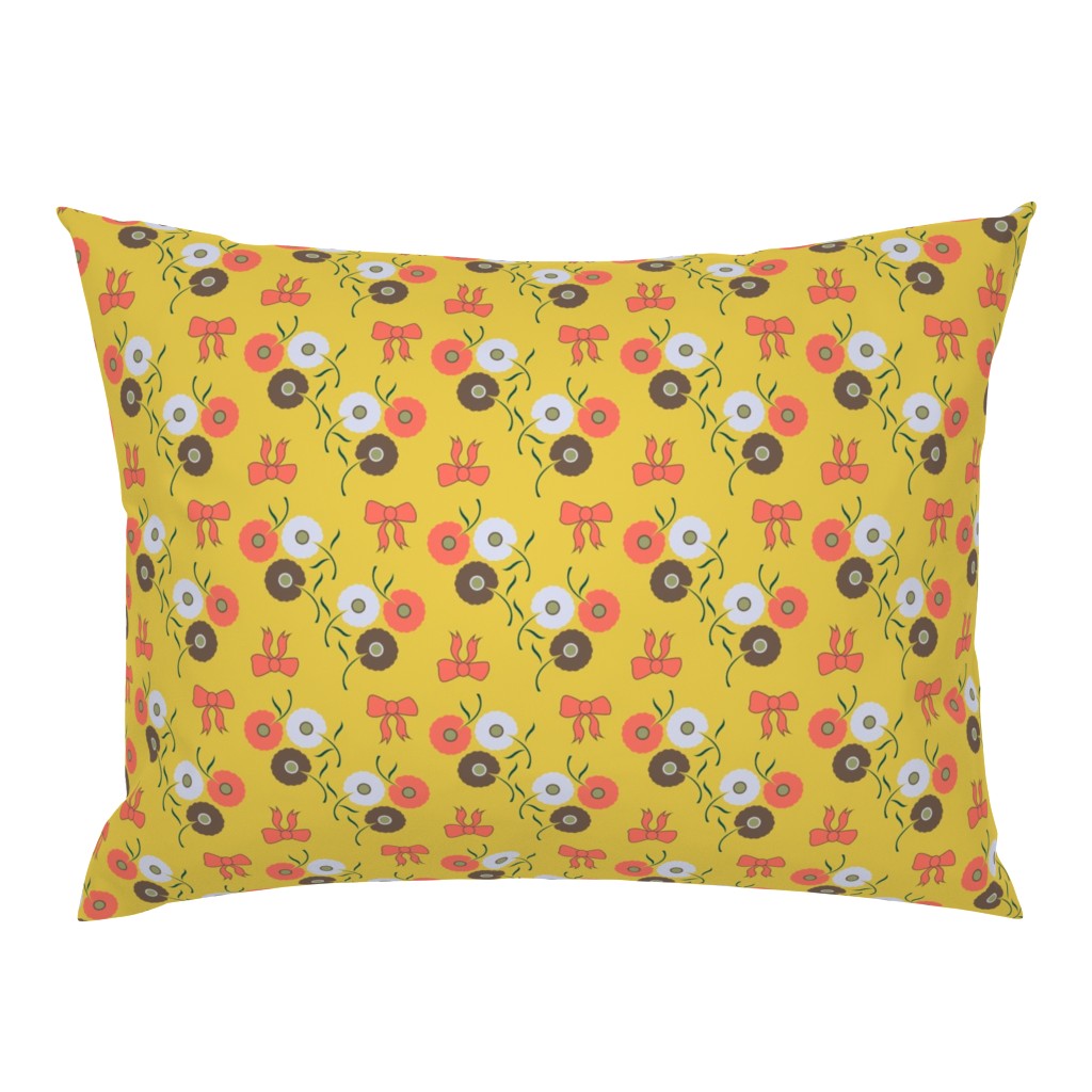 Dainty Floral on Mustard