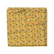 Dainty Floral on Mustard