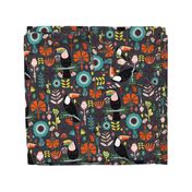 Colorful Scandinavian Toucans On Grey  (Large version)