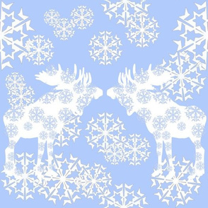 scandinvian moose & snowflakes