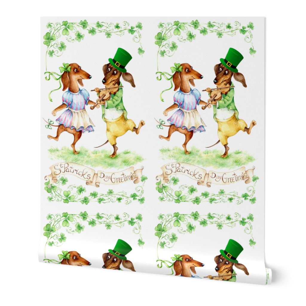 Dachshunds St Patrics day Pannel Dog clover