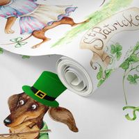 Dachshunds St Patrics day Pannel Dog clover