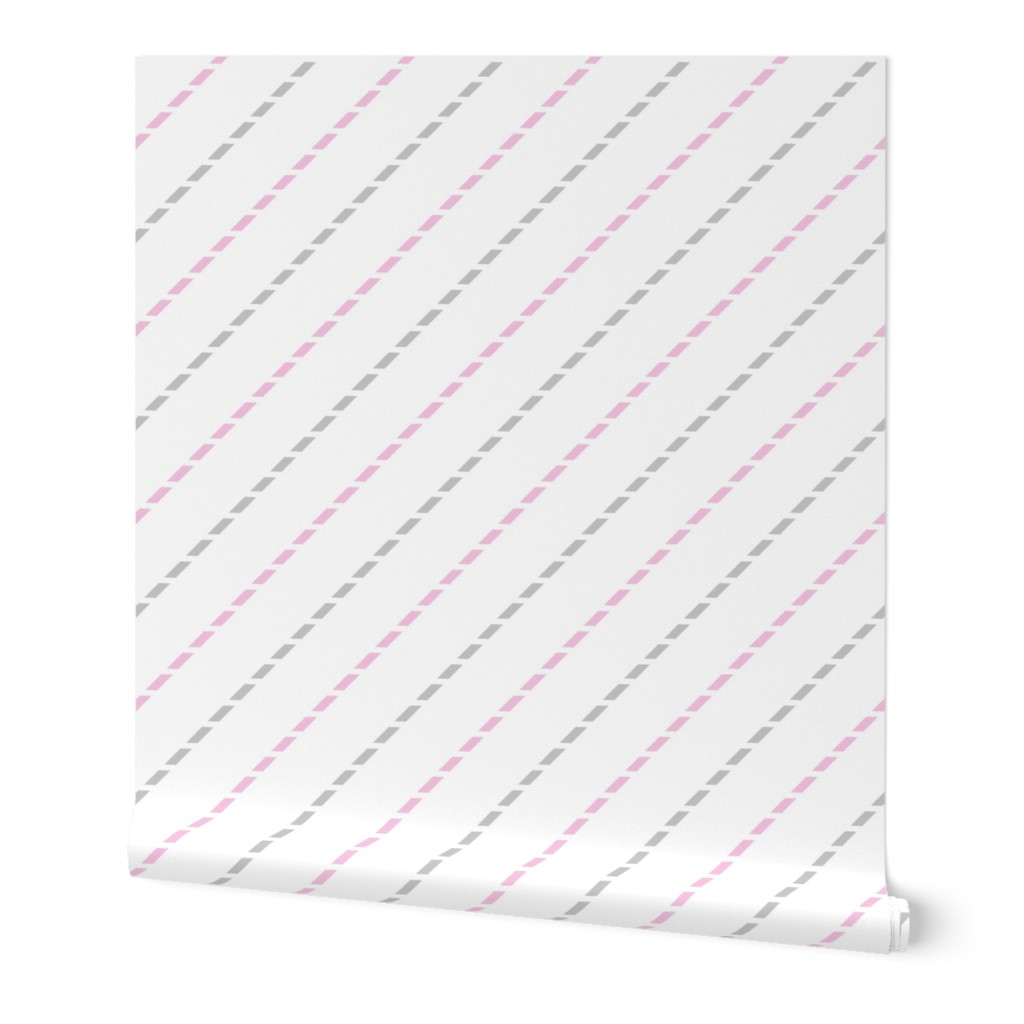 Sweet Dreams Stripes Pink and Gray