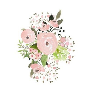 8" Angel Pink Bouquet White