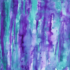 Watercolor washed stripes purple and petrol