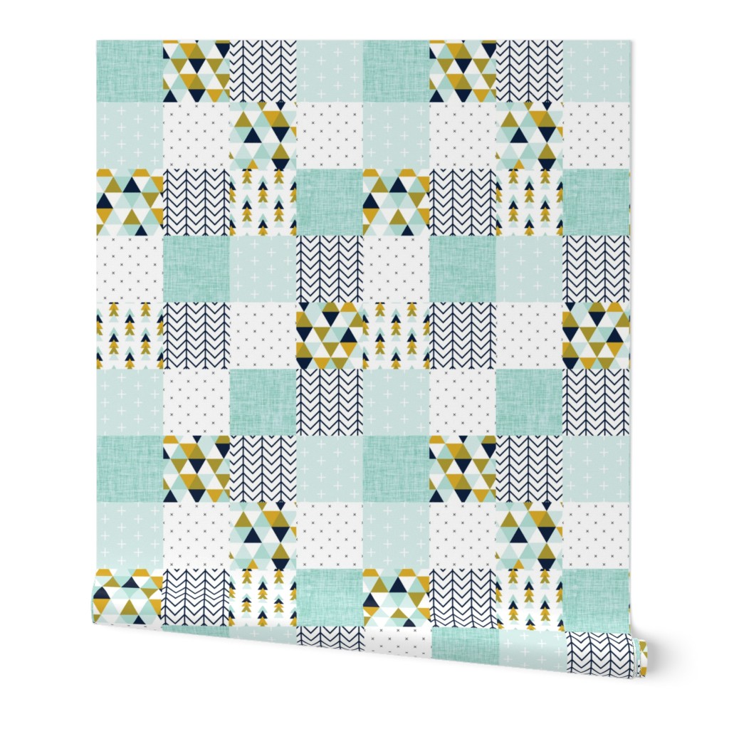 aqua adventurer patchwork wholecloth // 3"