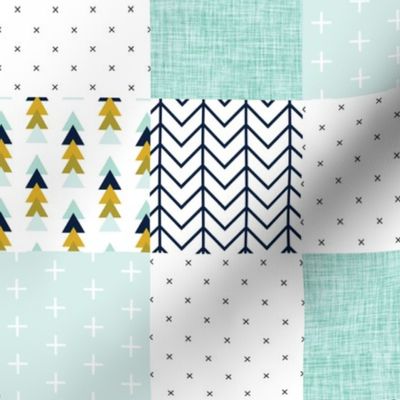 aqua adventurer patchwork wholecloth // 3"