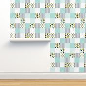 aqua adventurer patchwork wholecloth // 3"