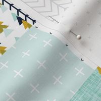 aqua adventurer patchwork wholecloth // 3"