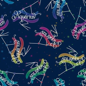 Aquarius Zodiac Constellation Rainbow