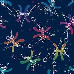 Pisces Zodiac Constellation Rainbow