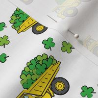 Loads of Luck - White - St Patricks Day Shamrock Construction Trucks