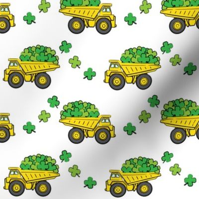 Loads of Luck - White - St Patricks Day Shamrock Construction Trucks