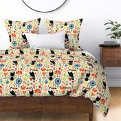 Colorful Scandinavian Toucans On Cream (Large version)