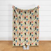 Colorful Scandinavian Toucans On Cream (Large version)