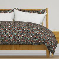 Colorful Scandinavian Toucans On Grey (Small version)