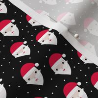 Little cute santa kawaii Christmas winter wonderland snow black night