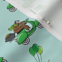 Scooter Sloths  - St Patrick's Day - Dark Mint