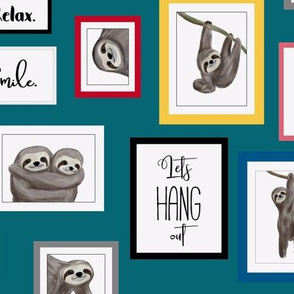Sloths in frames teal