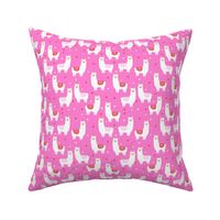 valentines llama pattern fabric - cute valentines fabric, llama fabric, valentines design, cute valentines day fabric - bubblegum pink