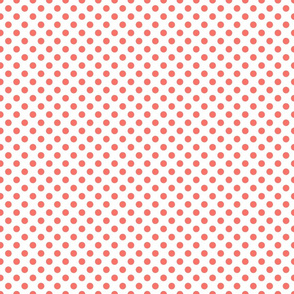 polka dot coral on white 1x1